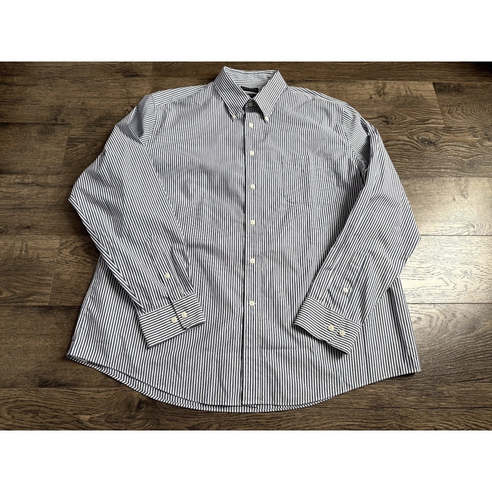 Lauren Ralph Lauren black label stretch fabric regular fit button up sz 18 36/37